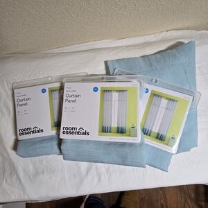 New! Curtains Sheer Aqua 84in Long One Package Is Opened 4 Curtains